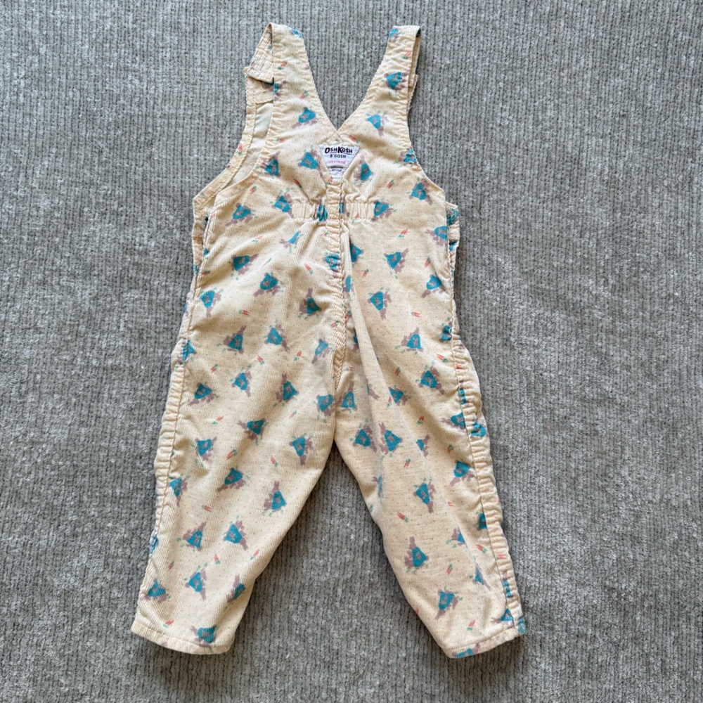 Vintage OshKosh B'Gosh 2T Bunny Peter Rabbit Corduroy Overalls USA‎ Made - Picture 3 of 7
